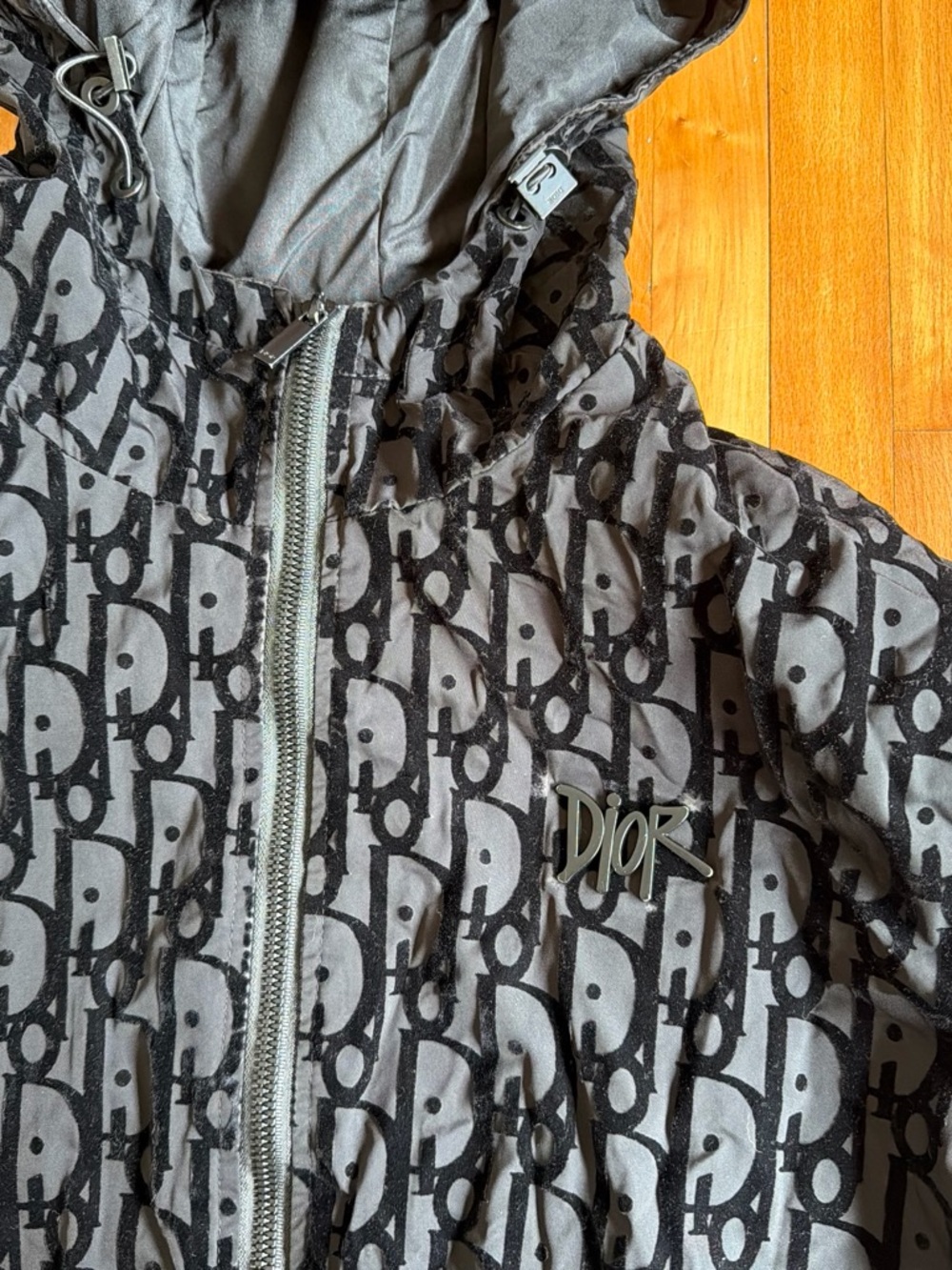 Dior Black Tonal Monogram Hooded Windbreaker - Picture 2 of 5